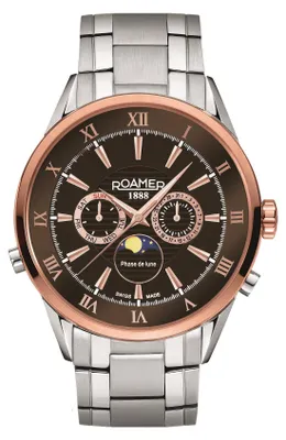 Obrázek produktu pro Pánské hodinky Roamer Superior Moonphase, průměr pouzdra 43 mm, náramek z nerezové oceli, model 508821 47 63 50