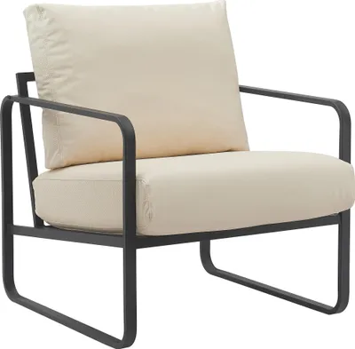 Produktbild von CLP Lounger Manea mit Metallgestell creme Kunstleder