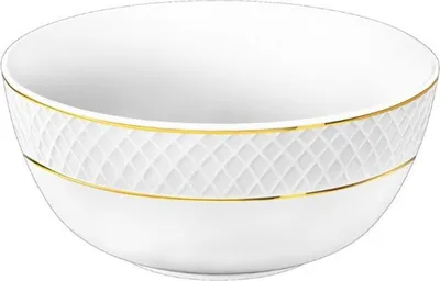 Image de Bol Wilmax 1300 ml, 18 cm, porcelaine blanche à bord doré WL-880102369/A