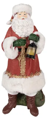 Productafbeelding van Clayre & Eef Kerstmanbeeldje, 21x18x45 cm, rood, polyresin