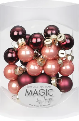 Produktbild von Weihnachtskugeln Glas 2cm Vintage Rose 25 Stück