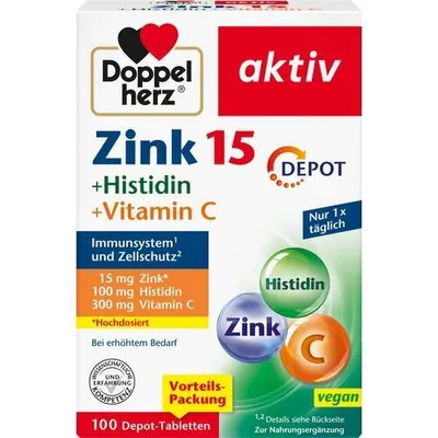 Produktbild von Doppelherz Zink 15 mg+Histidin+Vit.C Depot aktiv 100 St