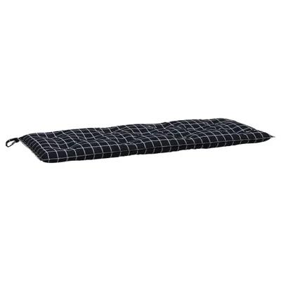 Immagine prodotto di vidaXL Cuscino per panchina da giardino in tessuto nero a scacchiera 120x50x7 cm