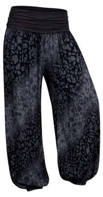 Produktbild von Haremshose Damen Sommerhose Gr. 36-44 luftige Leo Look Flatterhose weites Bein