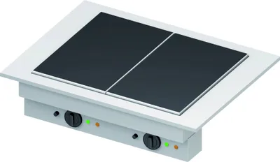 Produktbild von Glaskeramik-Wärmeplatte "Drop-In" 2xGN 1/1 830x620x270 mm  Edelstahlabdeckung