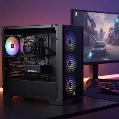 Image de DSGate PC Gamer Nyx II Intel I5 10500 4,5 GHz RTX 3050 16 Go RAM DDR4 512 Go SSD Windows 11 Wifi