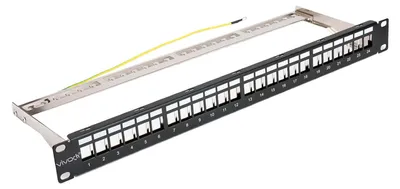 1U 24-Port Blank Patch Panel, FTP, 19 Zoll, Rackmontage