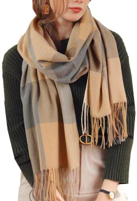 Productafbeelding van Unyqoos® Elegante, geribbelde winterscarf voor dames en heren – zachte, warme polyester (lijkt op kasjmier), 65 x 185 cm, veelzijdig te dragen