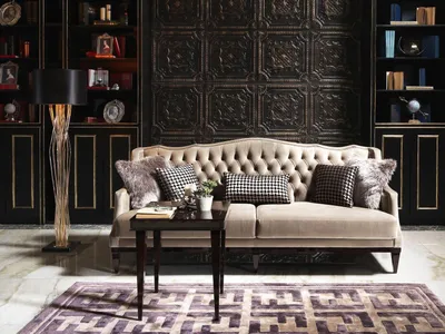 Produktbild von Polstersofa Polstersofa Dreisitzer Chesterfield Sofa 3 Sitzer Grau