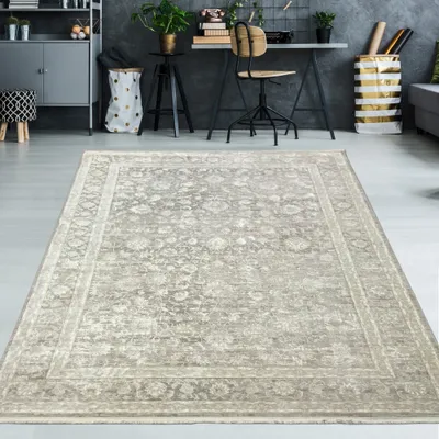 Produktbild von Teppich mit Blumendesign glänzend in Creme Größe - 80 x 150 cm