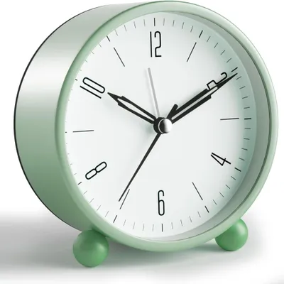 Produktbild von Tyme Wecker Analog, ohne Ticken, mit Alarm und Licht, Grün