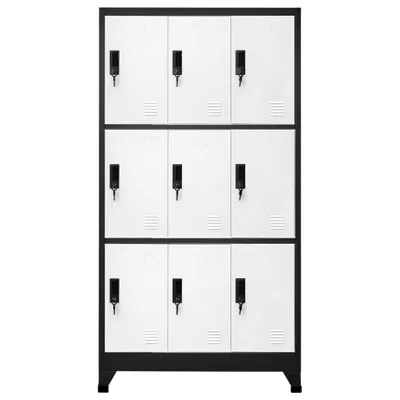 Produktbild von vidaXL Schließfachschrank Anthrazit und Weiß 90x45x180 cm Stahl