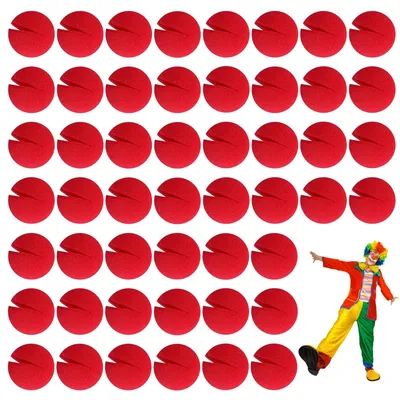 Productafbeelding van Set van 50 Rode Clownneuzen - Foam Neus voor Feesten en Evenementen