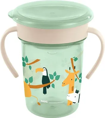Produktbild von Miniland Lernbecher mit Silikontrinkaufsatz - Dschungel - 260ml