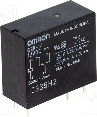 Produktbild von 1x Relais: elektromagnetisch 10A/250VAC USpule : 12VDC Mini G2R-14 12VDC Elektro
