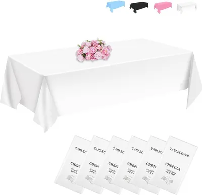 Obrázok produktu pre CHEPULA Jednorazový obrus biely 137 x 274 cm [6 kusov] Vodotesný Vysoká kvalita