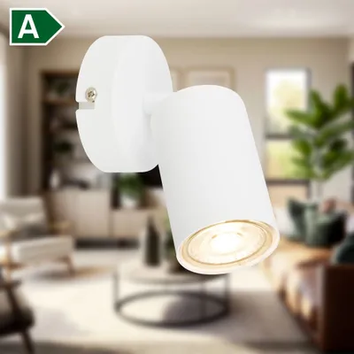 Produktbild von B.K.Licht LED Wandleuchte innen, mit  Lichtquelle*, Schwenkbar, Leuchtmittel wechselbar, Weiß, Ø8 x 15,5 cm