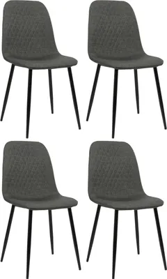 Produktbild von 4er Set Stühle HLO-CP49 Stoff dunkelgrau