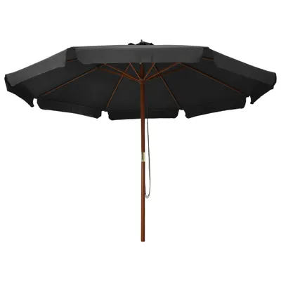Zdjęcie produktu dla vidaXL Parasol z drewnianym drążkiem 330 cm antracytowy
