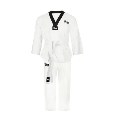 Produktbild von Gladts Taekwondo-Anzug – Traditioneller Schnitt – 8 oz Baumwolle – Größe 130 cm – Hochwertiger Dobok für Training & Wettkampf