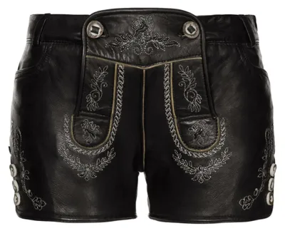 Productafbeelding van Stockerpoint Damesen Lederbroek Mona I Maat 32-42 I Comfortabele traditionele broek met borduurwerk