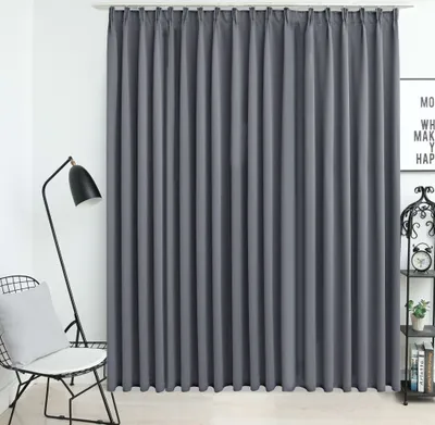 Obrázok produktu pre The Living Store Zatemňovací záves s háčikmi Grey 290 x 245 cm