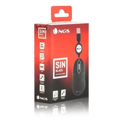 Produktbild von NGS SIN, Beidhändig, Optisch, USB Typ-A, 1000 DPI, Schwarz