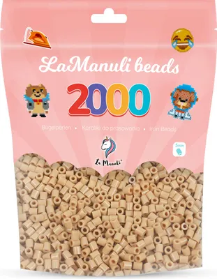 Produktbild von La Manuli 2000 Midi Bügelperlen Hellbraun Ø 5 mm Perlen Steckperlen Beads