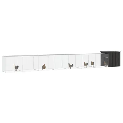 Immagine prodotto di vidaXL Gabbia per polli antracite 800x91x100 cm Acciaio zincato