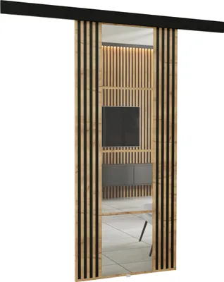 Produktbild von KIER FURNITURE Wandschiebetüren mit Spiegeln EMPI 90 - 96x205x1,6 cm - Eiche Craft Golden