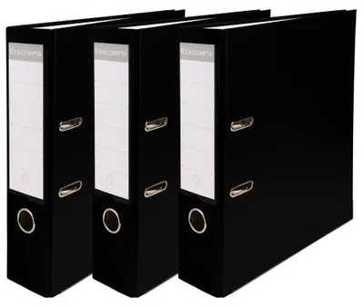 Zdjęcie produktu dla EXACOMPTA 918401SE Teczka PP Premium, A4, 80 mm, czarna, opakowanie 3 szt