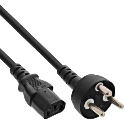 Produktbild von InLine Netzkabel, Netzstecker Dänemark auf Kaltgerätestecker C13, 1,8m, 1,8 m, Netzstecker Typ K, IEC C13, 250 V, 10 A