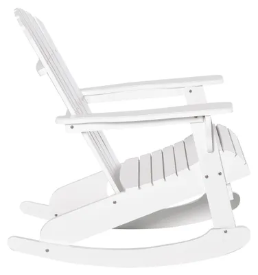 Zdjęcie produktu dla Outsunny Adirondack Krzesło ogrodowe Krzesło bujane Fotel bujany Krzesło ogrodowe Meble ogrodowe Krzesło balkonowe Białe 77 x 94 x 97 cm
