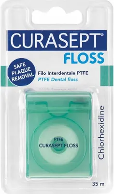 Obrázok produktu pre CURASEPT – zubná niť s PTFE, pásik s chlórexidínom