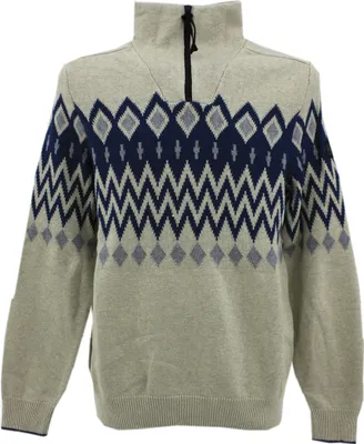 Produktbild von 33318 Lerros, ,  Herren Troyer Pullover Pulli Mock Zip, dicker Glattstrick, beige, M