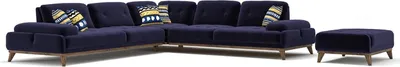 Produktbild von Design Blau Ecksofa L-Form Polster Sitz Polstermöbel Wohnzimmer Couchtisch