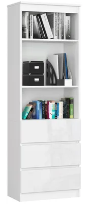 Produktbild von Akord Regal Weiß Hochglanz 60X35X180 Cm