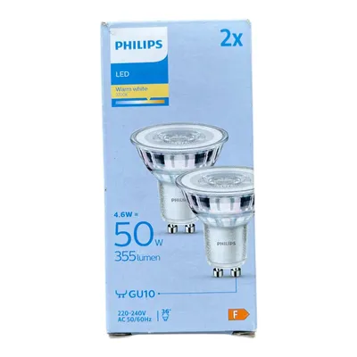 Produktbild von Philips Spot, 4,6 W, 50 W, GU10, 355 lm, 15000 h, Warmweiß