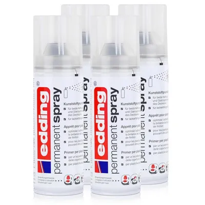 Produktbild von edding Permanent Spray Kunststoffgrundierung 200ml (4er Pack)