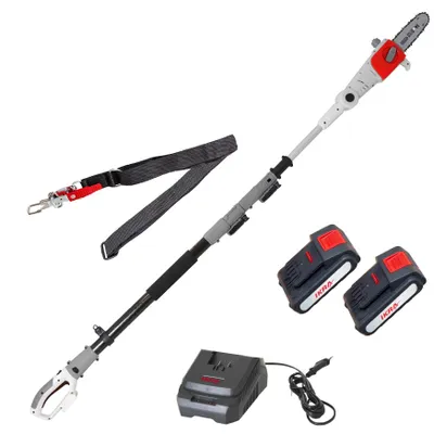 Produktbild von IKRA Akku Teleskop Astsäge Hochentaster ICPS 2020 | 20V | OREGON Schwert | Arbeitshöhe bis 4 m | nur 3,7 kg | inkl. 2 Akkus & Schnelllader