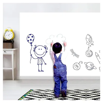 Produktbild von Trocken abwischbares Whiteboard-Wandpapier - Elektrostatischer Tafeltapete-Aufkleber