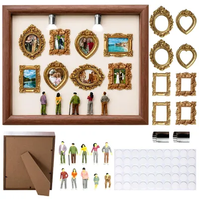 Mini-Museum-Set: 8 Rahmen, 10 Figuren, 2 LEDs