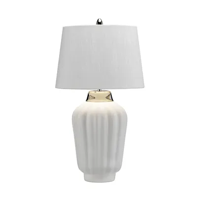 Immagine prodotto di Lampada da tavolo in Vetroceramica Bexley bianco-argento 1xE27x60W Vetroceramica / gesso dimensioni: 56,2x30x19,3 cm IP20 Quintiesse