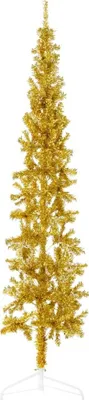 Obrázek produktu pro The Living Store Umělý poloviční vánoční stromek se stojanem Slim Gold 210 cm