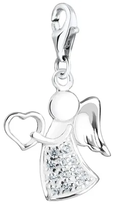 Produktbild von Charm-Anhänger Engel mit Herz aus 925er Sterlingsilber
