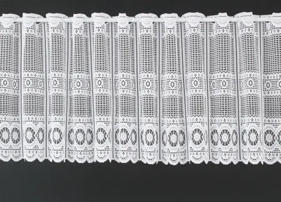 Produktbild von Gardinen Kranzusch Scheibengardine Jacquard gebogt Abschluss 45x112,5 cm H/B weiß Bistrogardine Vorhang Küche 1er Pack