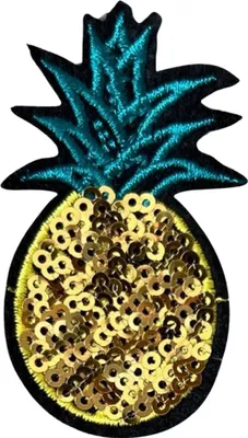 Produktbild von Aufnäher mit Ananas-Pailletten-Emblem zum Aufbügeln