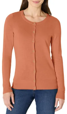 Immagine prodotto di A. Cardigan leggero da donna Essentials, girocollo (disponibile anche in taglie forti), color caramello