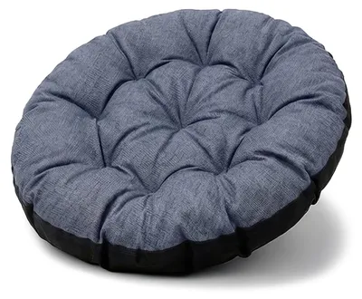 Produktbild von Sitzkissen Outdoor Rund 60 cm Stuhlkissen Gartenstuhl Jeansfarbe Leinenoptik
