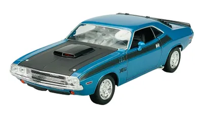 Image de Welly 1970 Dodge Challenger T/A Bleu Échelle 1:24 Modèle réduit de voiture  24029